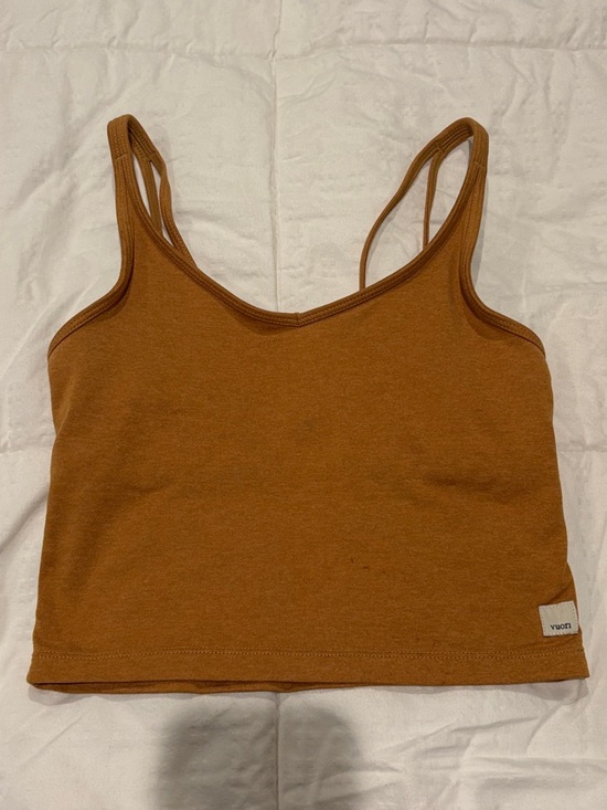 Vuori Tops - Vuori mustard yellow heather Crop Tank Top